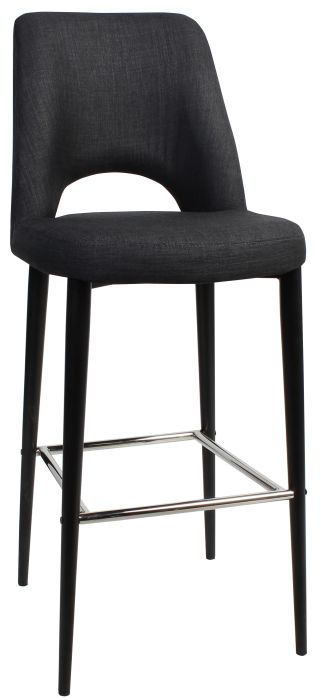 Albery Black Metal Barstool Charcoal