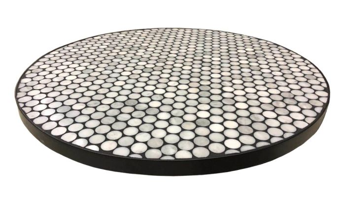 Black Edge Penny Tile Table Top