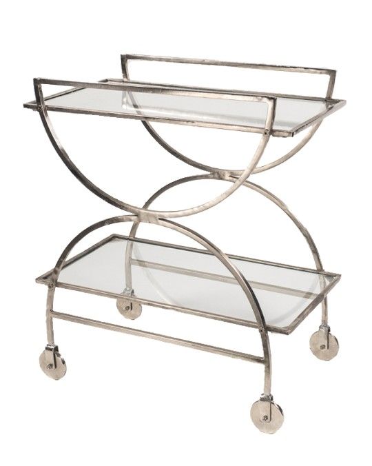 BOSTON 2-SHELVES CHROME DRINKS TROLLEY