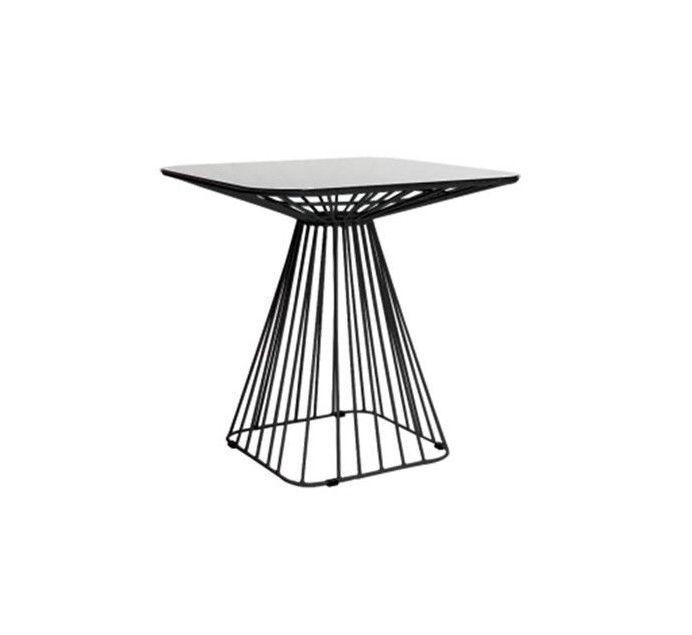 Cage Table White Top Black Wire