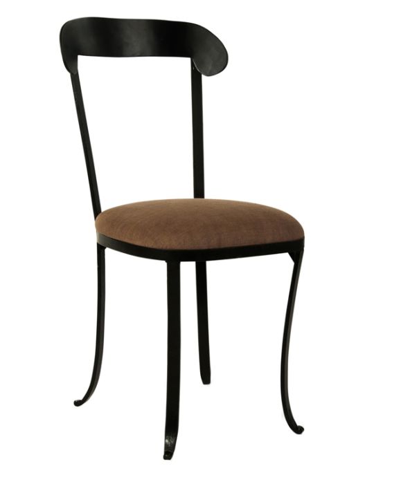 Elli Chair Black Metal with Mauve Linen Seat