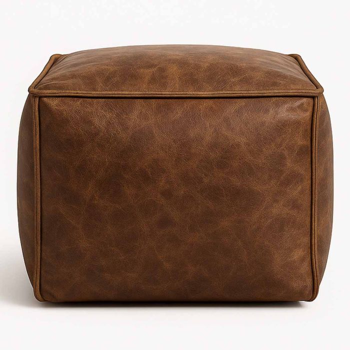 Gaspard Leather Ottoman