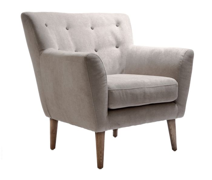 Mona Light Grey Velvet Chair 