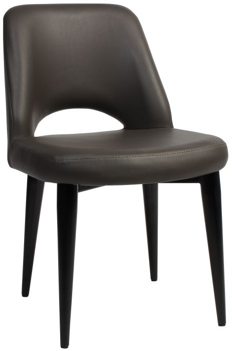 Albery Vinyl Black Metal Chair