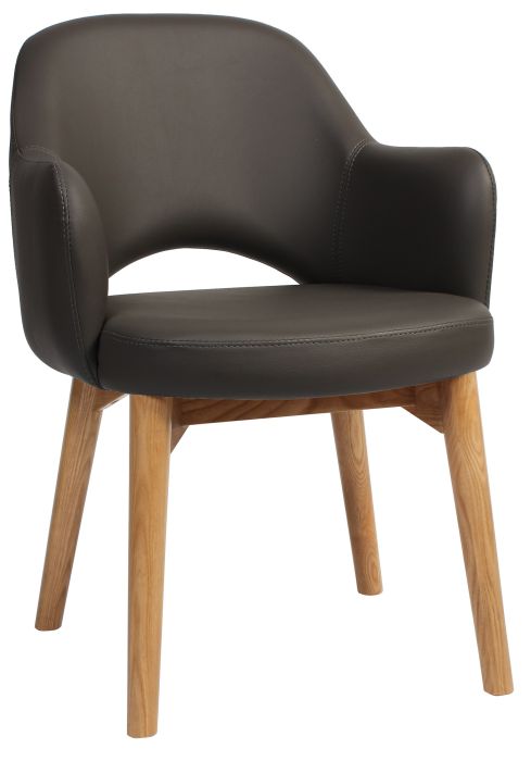 Albery Vinyl Light Oak Timber Leg Chair