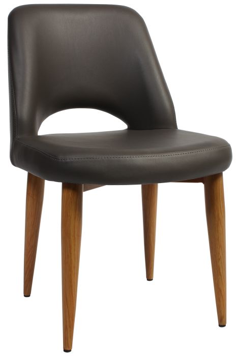 Albery Vinyl Light Oak Metal Chair