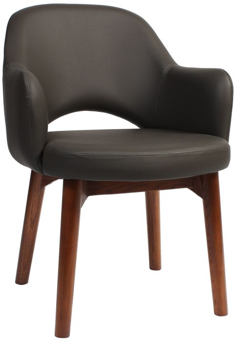 Albery Vinyl Walnut Timber Leg Chair