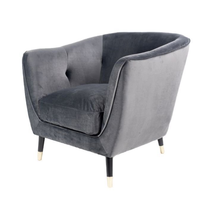 Graphite Grey Vio Velvet Chair