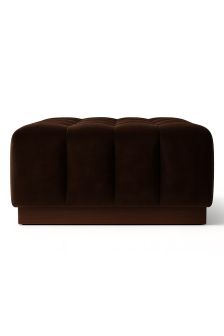 Eadie Navy Velvet Ottoman