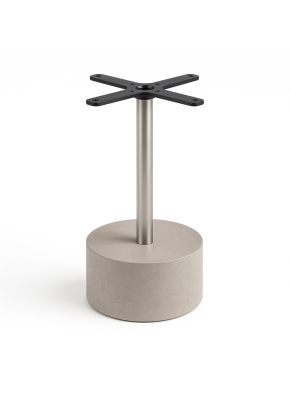 Avery Table Base in light grey, front view.