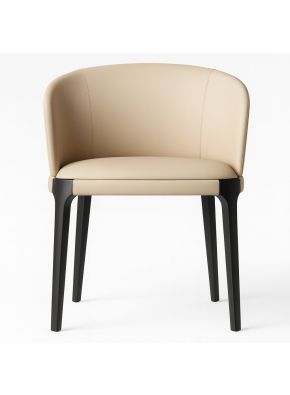 Brando Metal Frame Armchair in beige, front view.