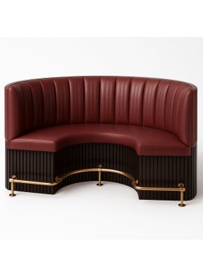 Curved Banquette Seating - Contemporary Ribbed Style