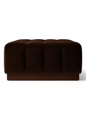 Eadie Navy Velvet Ottoman