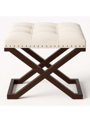 Aimee Navy Velvet Ottoman