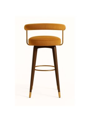 Harper Commercial Bar Stool in mustard gold, front view.