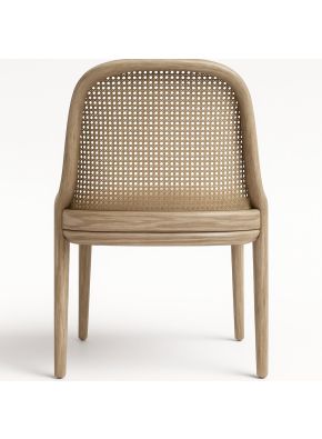Hepburn Restaurant Arm Chair in natural oak, front view.