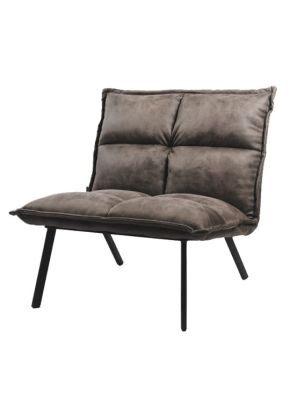 ISAAC CHAIR in BROWN FAUX LEATHER