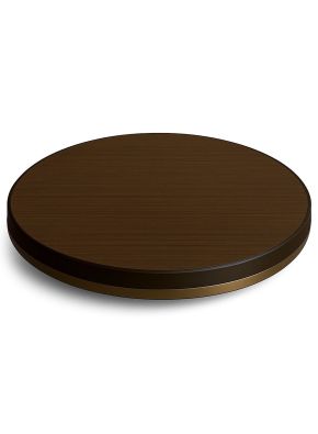 Mason Cafe Table Top in dark brown, front view.