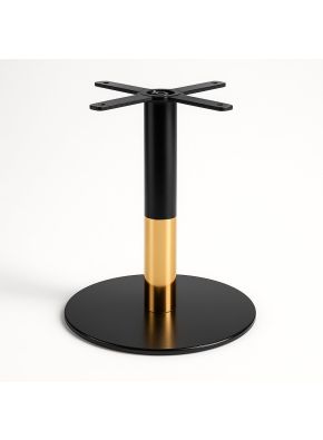 Mitchell Table Stand in black and gold, front view.